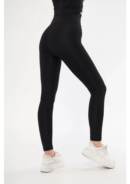 Dalgıç Yüksel Bel Baskılı Tayt - Siyah fiyatları