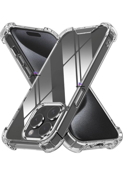 iPhone 15 Pro Uyumlu Şeffaf Silikon Kılıf Darbe Önleyici Köşe ve Kamera Korumalı Yüksek Koruma