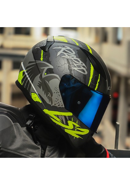 Rapıd 2 Raven Mat Siyah-Gri-Neon Sarı Kask