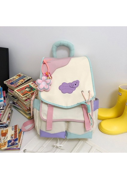 Ortaokul ve Lise Öğrencileri Için Büyük Kapasiteli Sevimli Sırt Çantası, Kontrast Renkli Ilkokul Öğrencisi Sırt Çantası (Yurt Dışından)