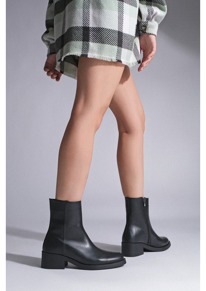 Kadın Fermuarlı Topuklu Günlük Bot Huna Siyah fırsatları