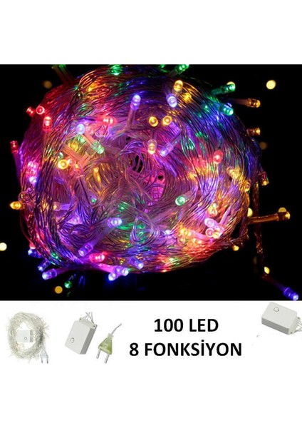 Kumandalı Yılbaşı Çam Ağacı ışığı Vitrin 100 LED ışık