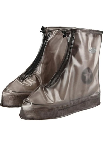 L Silikon Yağmur Koruyucu Ayakkabı Kılıfı Kaymaz Su Kir Geçirmez Kahve L