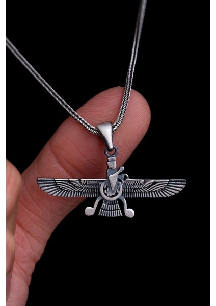 Ahura Mazda Figürlü 925 Ayar Gümüş Sevgiliye Eşe Babaya Hediye Erkek Kolye modelleri