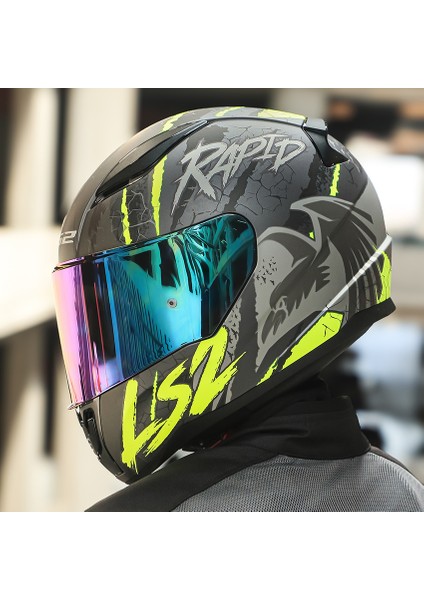 Rapıd 2 Raven Mat Siyah-Gri-Neon Sarı Kask