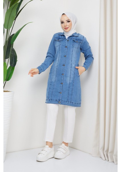Kadın Koyu Mavi Denim Kot Ceket fiyatları