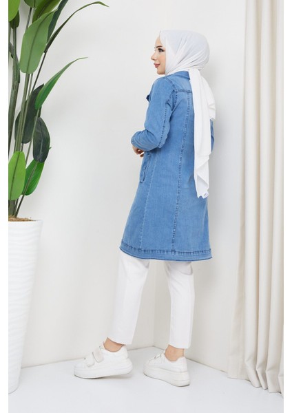 Kadın Koyu Mavi Denim Kot Ceket fırsatları