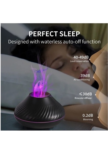 Renkli Alevli Gece Işıklı 130ML USB Taşınabilir Hava Nemlendirici-Beyaz (Yurt Dışından) modelleri