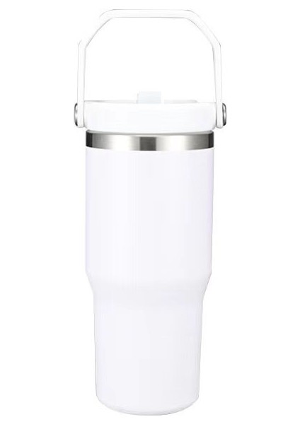 30OZ Paslanmaz Çelik Araba Bardağı Taşıma Saplı Çift Katmanlı Vakum Buz Çubuğu Bardağı Açık Taşınabilir Araba Yalıtım Kabı (Yurt Dışından)