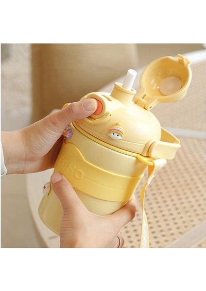 0.85L Paslanmaz Çelik Termos Kulp ve Yerleşik Saman Açık Havada Taşınabilir Spor Su Isıtıcısı Suyu Süt Kahve Içeceği (Yurt Dışından) modelleri