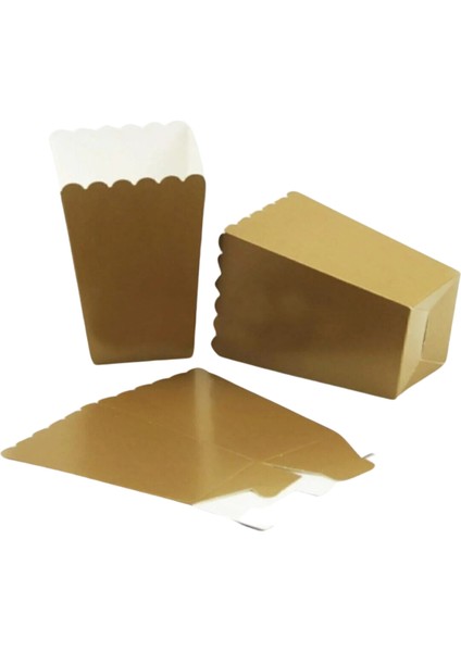 Popcorn Kutusu (Mısır , Cips Kutusu) 8 Adet Gold