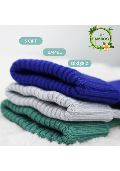 Kral Socks Bambu Kadın Kıvrık Yarım Konç Patik Renkli 3 Çift Dikişsiz Çorap