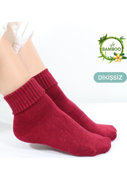 Kral Socks Bambu Kadın Kıvrık Yarım Konç Patik Renkli 5 Çift Dikişsiz Çorap