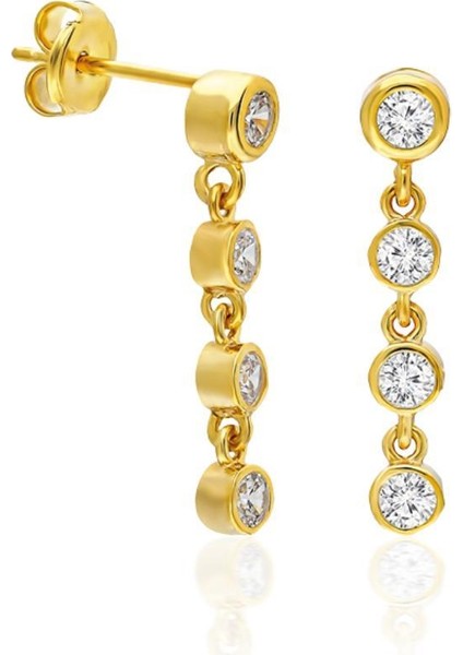 Zirkon Taşlı Asılı Küpeler