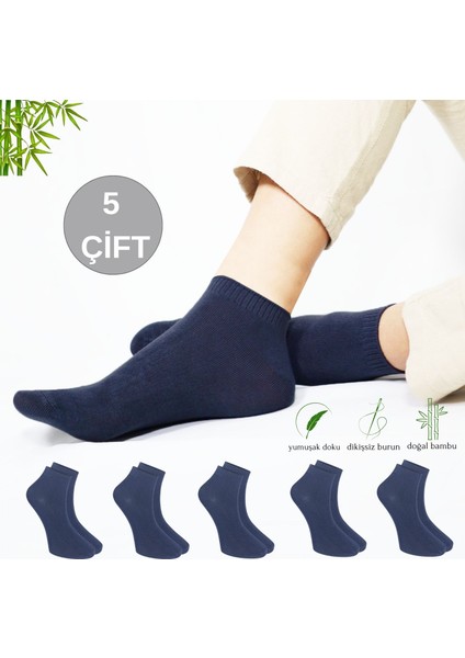 Kral Socks Erkek Patik Düz Desen (5 Çift) Bambu Dikişsiz Hassas Dokuma Parfümlü Kısa Çorap