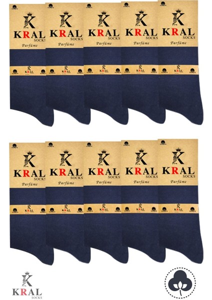 Kral Socks 10 Adet Yazlık Penye Erkek Orta Uzun Çorap Parfümlü