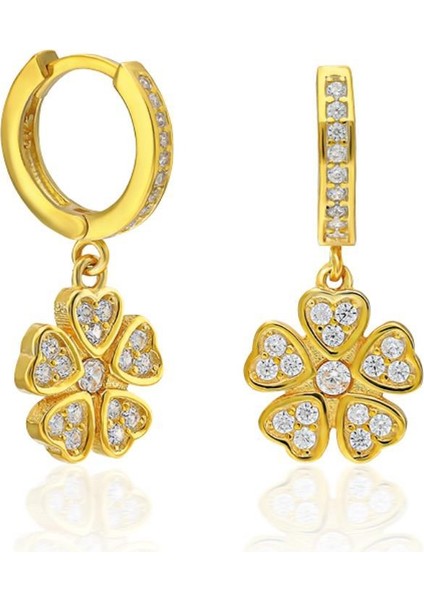 Zirkon Taşlı Çiçek Küpeleri