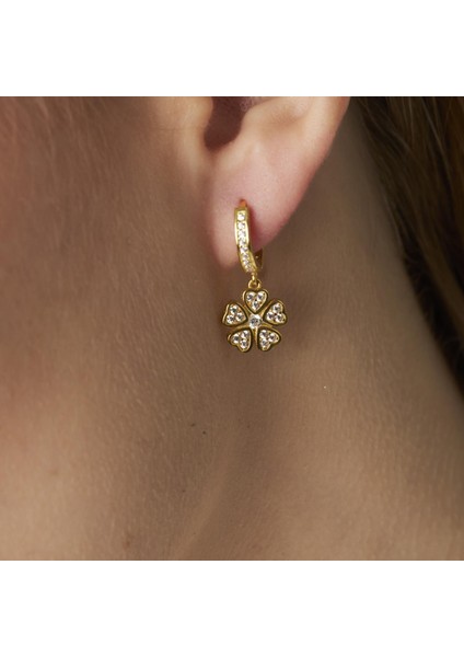 Zirkon Taşlı Çiçek Küpeleri modelleri