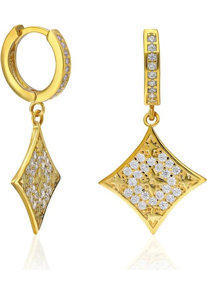 Kare Taşlı Küpeler