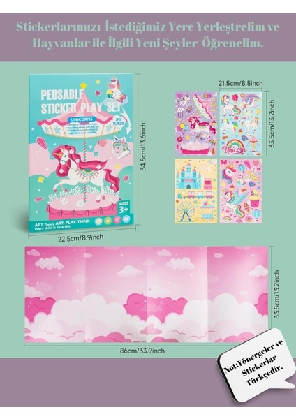 Yeniden Kullanılabilen Sticker Seti (+3 Yaş) (+100 Sticker)