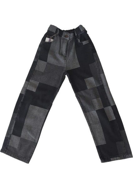 Özel Tasarım Pamuklu Unisex Çocuk Jeans Patchwork Pantolon