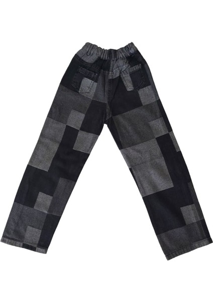 Özel Tasarım Pamuklu Unisex Çocuk Jeans Patchwork Pantolon