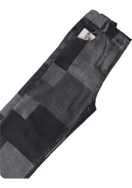 Özel Tasarım Pamuklu Unisex Çocuk Jeans Patchwork Pantolon