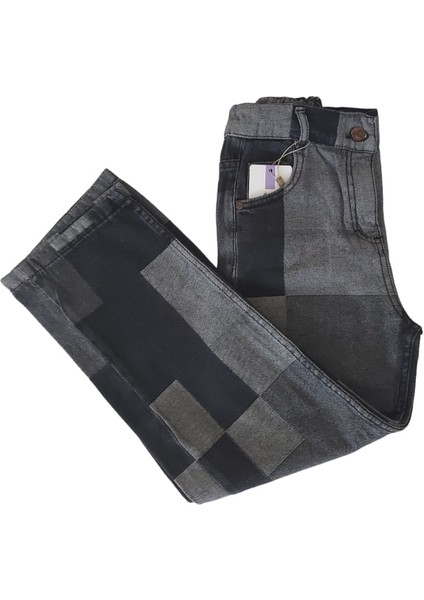 Özel Tasarım Pamuklu Unisex Çocuk Jeans Patchwork Pantolon
