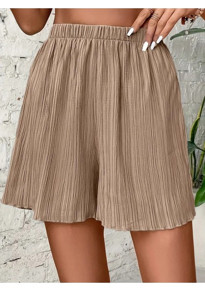 Kadın Beli Lastikli Bürümcük Şort fiyatları