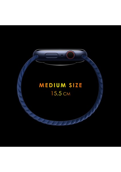 Samsung Galaxy Watch Fe Kordon, (Medium Size, 155MM) Braided Solo Loop Band Lacivert modelleri