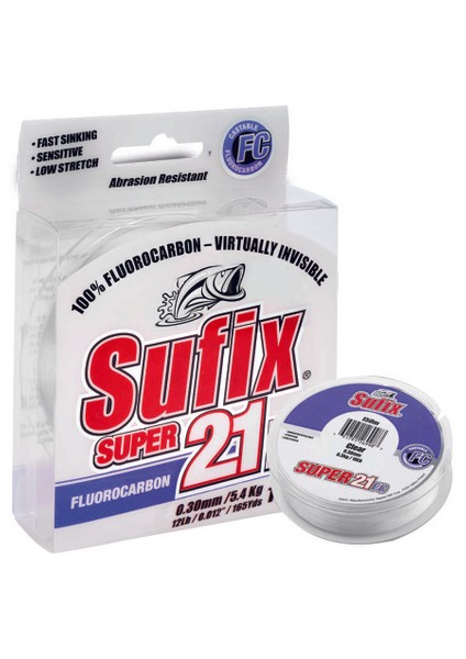 Süper 21 Fluorocarbon Misina Clear 0.30MM - 100MT - 7.5kg