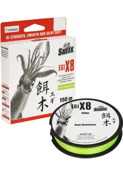 Egi X8 Ip Misina Neon Chartreuse 0.08MM - 150M - 4.1kg