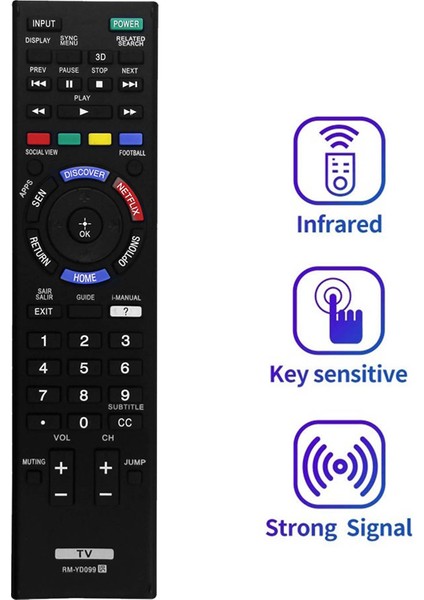 -YD099 Tv Uzaktan Kumandasını Değiştirin -42W805B/ 50W805B/ 50W807B/ 55W805B/ 55W955B/ 55W957B/ 60W855B/ 60W857B (Yurt Dışından)
