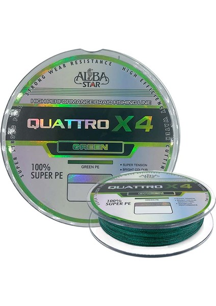 Quattro 4x Ip Misina Green 0.10MM - 150M - 6.70KG