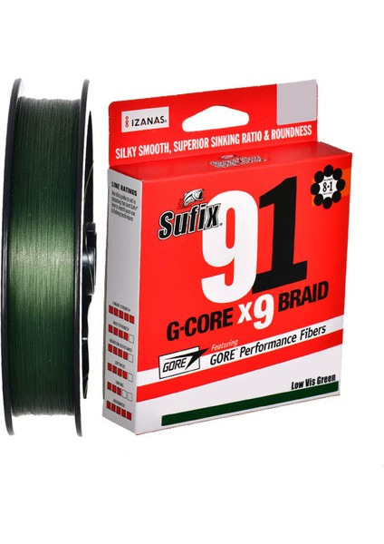 91 G-Core X9 Ip Misina Low Vıs Green 0.235MM - 150M - 14.5kg