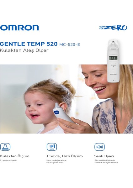 OMRON Gentle Temp 520, Kulaktan 1 sn'de Ölçüm Yapan Ateş Ölçer