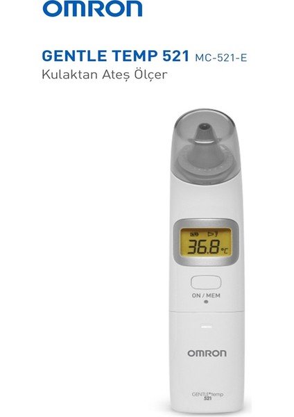 OMRON Gentle Temp 521, 3'ü 1 Arada Kulaktan  Ateş Ölçer