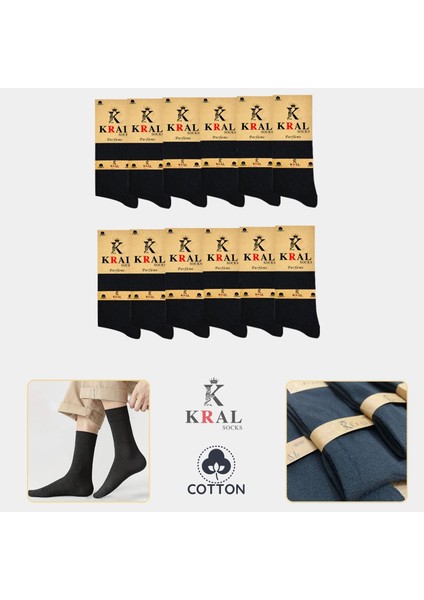 Kral Socks Yazlık Penye Erkek Orta Uzun Çorap (12 Adet) Parfümlü