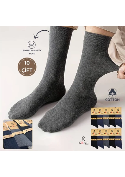 Kral Socks 10 Adet Yazlık Penye Erkek Orta Uzun Çorap Parfümlü