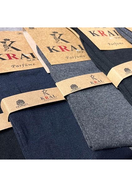 Kral Socks 10 Adet Yazlık Penye Erkek Orta Uzun Çorap Parfümlü