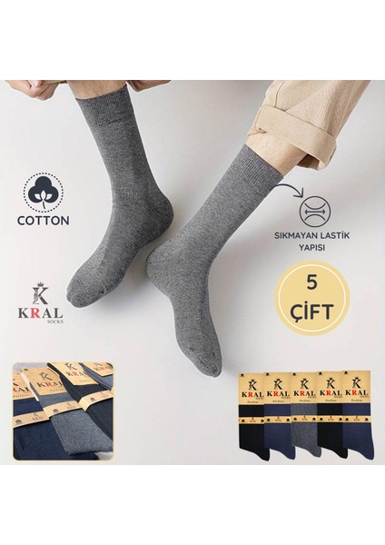 Kral Socks Erkek 5 Adet Yazlık Penye Orta Uzun Çorap