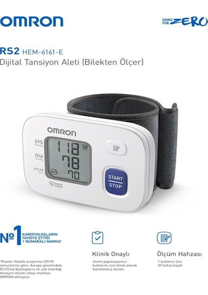 OMRON RS2 30 Ölçüm Hafızalı Bilekten Ölçer Tansiyon Aleti