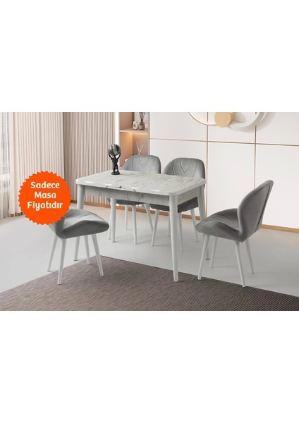 Ortadan Açılır Büyüyen Yemek Masası Mermer Desenli 70X110CM Sadece Masa Fiyatıdır