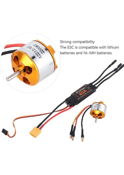 2212 KV2200 Motor + 40A Fırçasız Esc XT60 Rc Motor Esc Drone Helikopter Yükseltme Aksesuarları Için Set (Yurt Dışından)