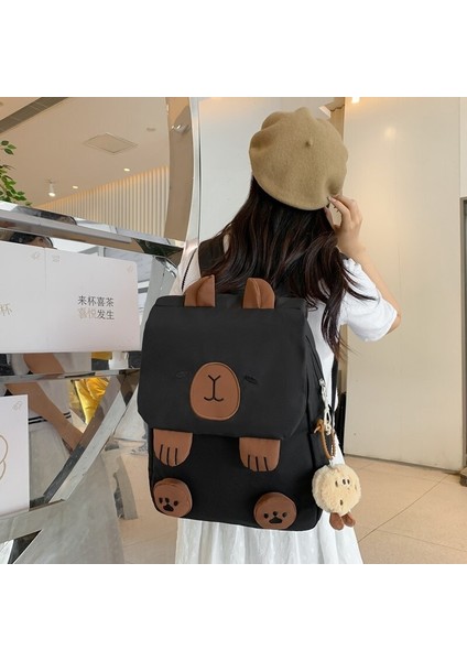 Capibara Sırt Çantası Karikatür Kapibara Okul Çantası Kız Çirkin Büyük Kapasiteli Üniversite Öğrencisi Sırt Çantası (Yurt Dışından)