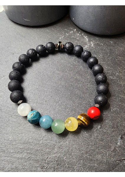 7 Çakra Orjinal Doğal Taş Kadın ve Erkek Bileklik Model-2 modelleri