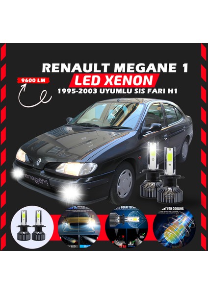 Renault Megane 1 1995-2003 Sis Farı Uyumlu Şimşek Etkili LED Xenon Pro Series H1