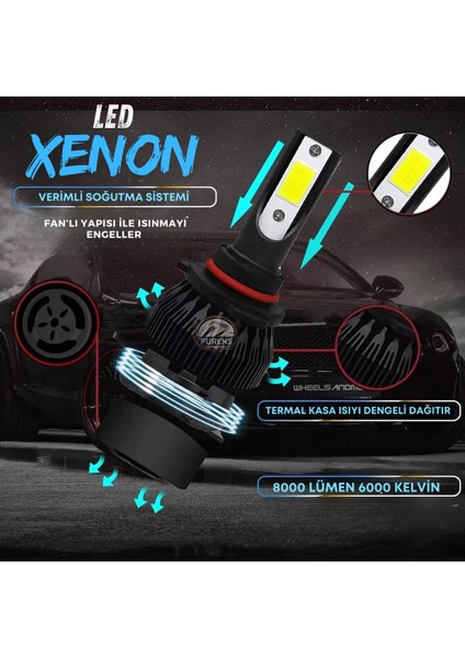 Renault Megane 1 1995-2003 Uzun Far Uyumlu Şimşek Etkili LED Xenon Light Series H1