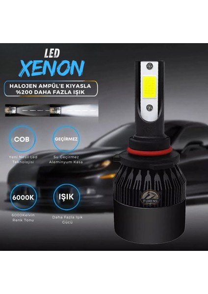 Renault Megane 1 1995-2003 Uzun Far Uyumlu Şimşek Etkili LED Xenon Light Series H1