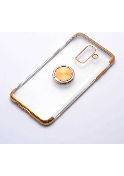 Galaxy J8 Kılıf Zore Gess Kenarları Renkli Yüzük Aparatlı Kılıf